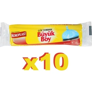 Çöp Poşeti Büyük Boy 10'lu 65 x 80 cm 10 Paket