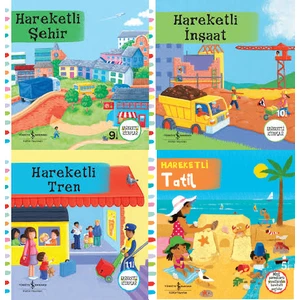 İş Bankası Hareketli Kitaplar 4 Lü Set (Şehir- İnşaat- Tren- Tatil)