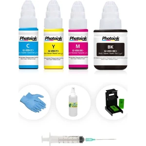 Canon E4240 E3340 Için Photoink Plus Kartuş Dolum Seti 4 Renk