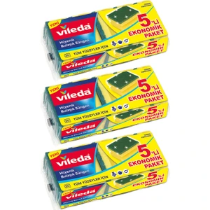 Yeşil Oluklu Sünger 5'li Ekonomik Paket x 3 Adet