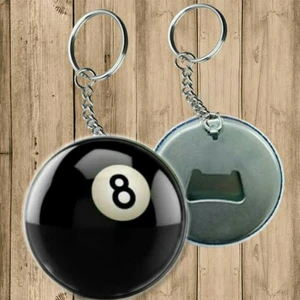 Özcan Tasarım Siyah Bilardo Topu Anahtarlık - Açacaklı Anahtarlık