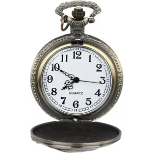 Corner Shop Retro Tasarımlı Tren Kabartmalı Zincirli Köstekli Cep Saati