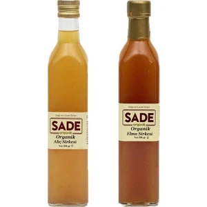 Sade Organik Alıç Sirkesi 500gr + Sade Organik Elma Sirkesi 500gr
