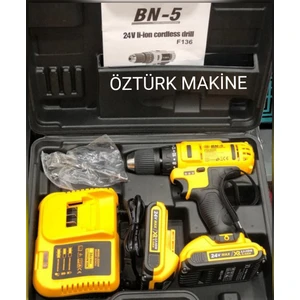 Bn-5 24 V 5 Ah Hd Li-On Lityum Çift Akülü Şarjlı Matkap