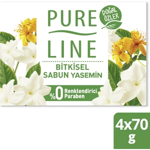 Pure Line Doğal Özler Bitkisel Bazlı Sabun Yasemin 4 x 70 gr