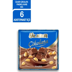 Çikolata Fındıklı Kare 65 Gr x 6 Adet
