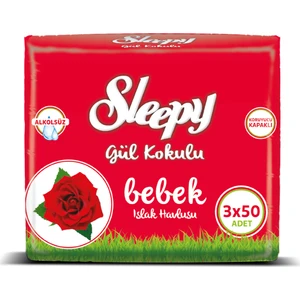 Gül Kokulu Islak Mendil 3 Adet (3x50 Yaprak)