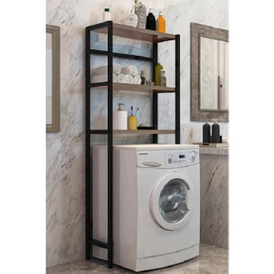 Çamaşır Makinesi Üstü Düzenleyici Banyo Dolabı Ceviz