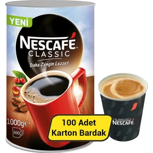 Classic Hazır Granül Kahve 1 kg + Karton Bardak 7 Oz 100'lü