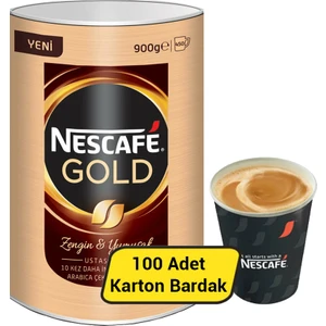 Gold Hazır Granül Kahve 900 gr + Karton Bardak 7 Oz 100'lü