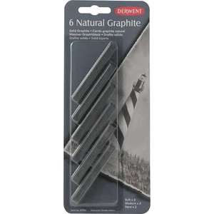 : Compressed Charcoal : Sıkıştırılmış Füzen Çubuk Seti : 6'lı Blister