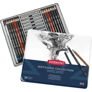 : Sketching Collection : Eskiz Kalem Seti : 24'lü Metal Kutu