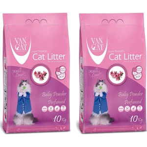 Vancat Baby Powder Kokulu Ince Taneli Kedi Kumu 10 kg X2