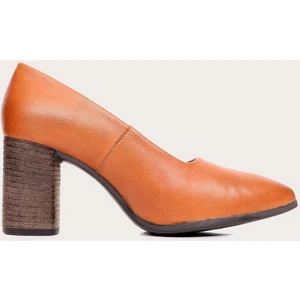 Bueno Shoes Deri Taba Kadın Topuklu Ayakkabı