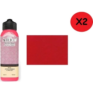 Akrilik Boya 140 ml Ateş Kırmızı 2 Adet