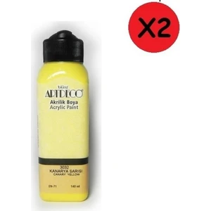 Akrilik Boya 140 ml Kanarya Sarısı 2 Adet