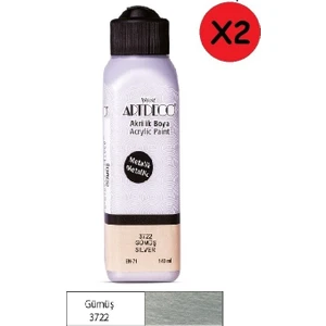 Akrilik Boya 140 ml Metalik Gümüş 071R-3722 2 Adet