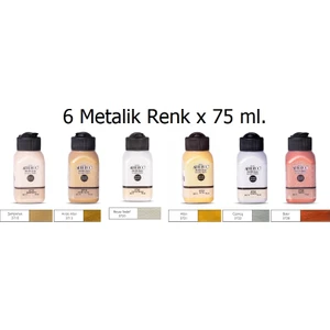 Metalik Akrilik Boya Seti 75 ml x 6 Renk