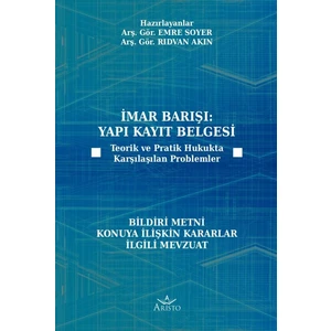 Imar Barışı: Yapı Kayıt Belgesi -  Rıdvan Akın - Emre Soyer