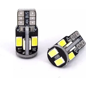 T10 LED Metal Ultra W5W 10 Ledli Beyaz Park Tavan Plaka Ampülü 1 TAKIM