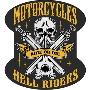 Sticker Atölyesi Rider Or Die Hell Riders Motosiklet Sticker  - 14211