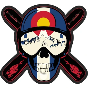 Sticker Atölyesi Kurukafa Kayak Ski Snowboard Sticker - 13033