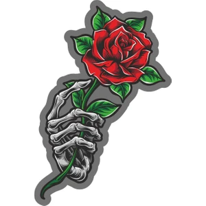 Sticker Atölyesi Old School Gül Sticker - 20667