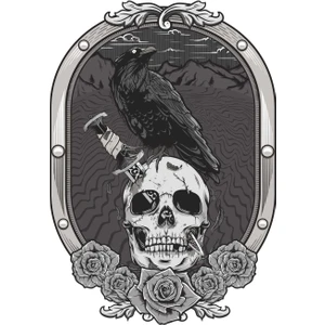 Sticker Atölyesi Kurukafa Karga Sticker - 13005