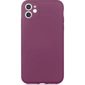 Apple iPhone 11 Kılıf Mat Soft Kamera Korumalı Mürdüm