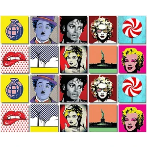 Kendinden Yapışkanlı Popart2 Desenli Pvc Karo 10X10 cm 20'li Paket