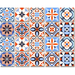 Kendinden Yapışkanlı Karma Meksika Desenli Pvc Karo 10X10 cm 20'li Paket