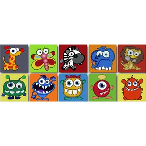 Kendinden Yapışkanlı Çocuk Desenli Pvc Karo 15X15 cm 10'lu Paket