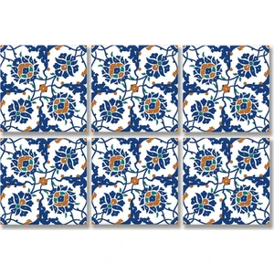 Kendinden Yapışkanlı Çini Desenli Pvc Karo 20X20 cm 6'lı Paket