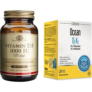 D3 Vitamini 1000 Iu 100 Kapsül + Ocean D3 K2 Vitamini Damla 20 ml