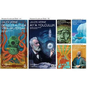 Modern Klasikler Dizisi -  Denizler Altında Yirmi Bin Fersah -  Ay'a Yolculuk -  Zacharius Usta -  Buzullar Arasında Bir Kış -  Seksen Günde Dünya Gezisi -  Doktor Ox'un Deneyi - Jules Verne - 6 Kitap