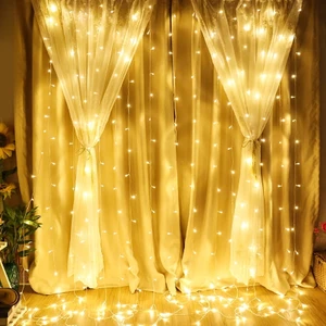 2x2 Metre Fişli Perde LED Işıklar Animasyonlu Dekoratif