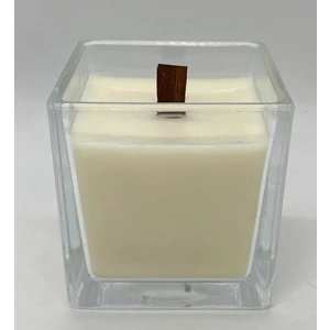 Large Ahşap Fitilli Black Vanilya Vegan Mum(8x8 Cm)