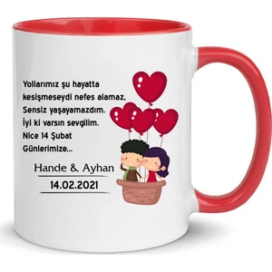 Nil Hediye 14 Şubat Sevgililer Günü Kupa Bardak