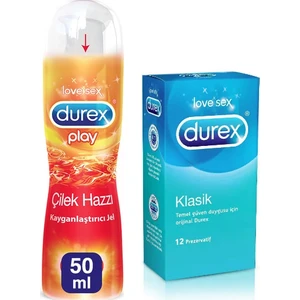 Klasik Prezervatif 12'Li + Durex Çilekli Jel