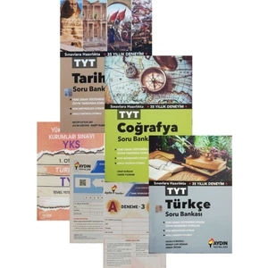 Aydın Yayınları TYT Türkçe+Coğrafya+Tarih Soru Bankası-Günce-(Gür++Okyanus Deneme )