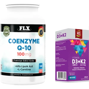 Coenzyme Q-10 100 mg 180 Tablet + Vitamin D3 Vitamin K2 20 ml