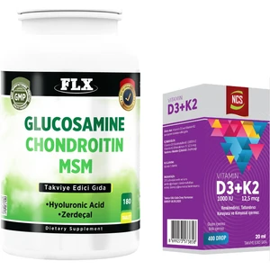 Glucosamine Chondroitin Msm 180 Tablet + Vitamin D3 Vitamin K2 20 ml