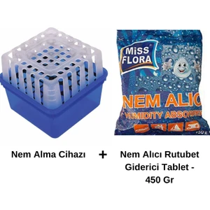 Miss Flora Parfümsüz Natural Nem Alıcı Rutubet Engelleyici Giderici 450 gr Tablet + Nem Alma Kutusu
