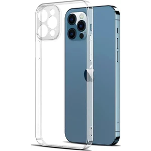 Apple iPhone 12 Kılıf Şeffaf 3D Kamera Lens Korumalı Tıpalı Şarj Korumalı Silikon
