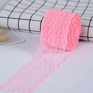Elmas Süs Pembe Dantel Kurdele (6CM-10M)