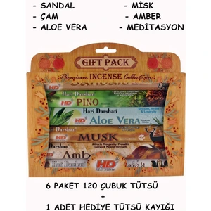 120 Çubuk 6 Paket Kayık Hediyeli Oda Kokusu Hediye Paketli Tütsü