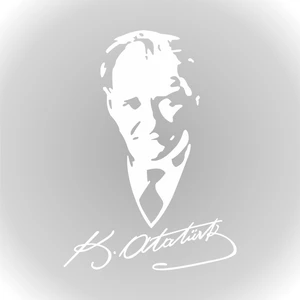 Mustafa Kemal Atatürk Sticker Silüet Oto Sticker Araba Sticker