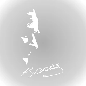Kemal Atatürk Silüeti ve Imza Oto Sticker Araba Sticker