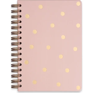 Matt Notebook A5 Süresiz Planlayıcı Ajanda Puantiye Pembe