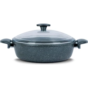 Döküm 30Cm Gri Basık Tenceresi